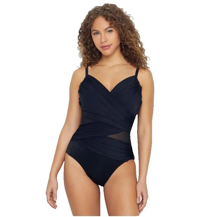 Coco Reef Contours Sterling Bra-sized One-piece Swimsuit Black Size-10 34C D