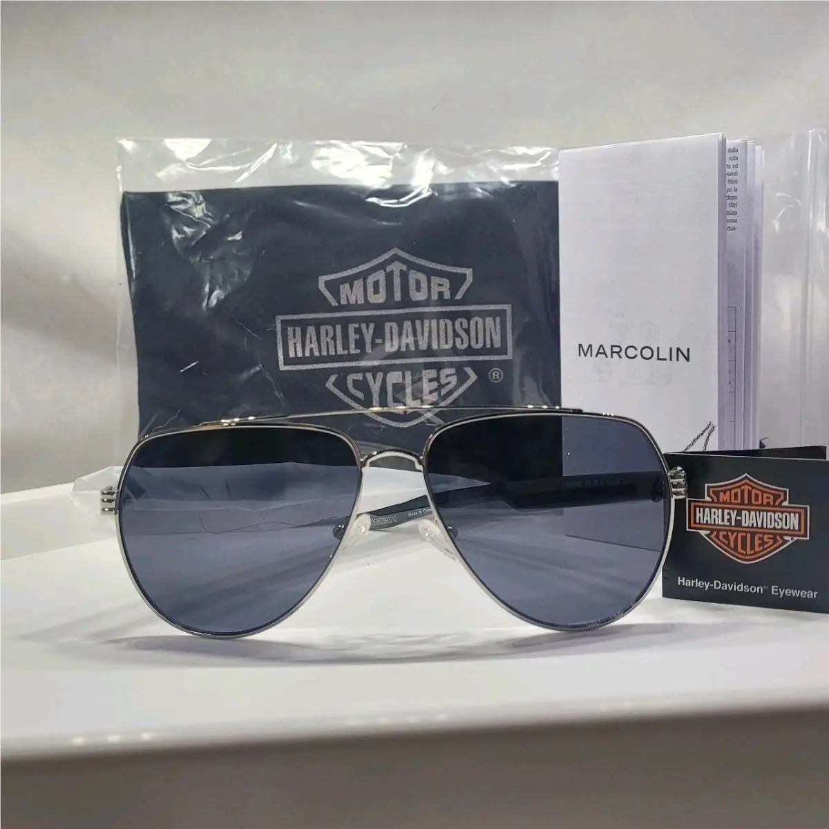 Harley Davidson HD0669S/S 32 Blk Aviator Men Sunglasses Silver Frame 59-15-135