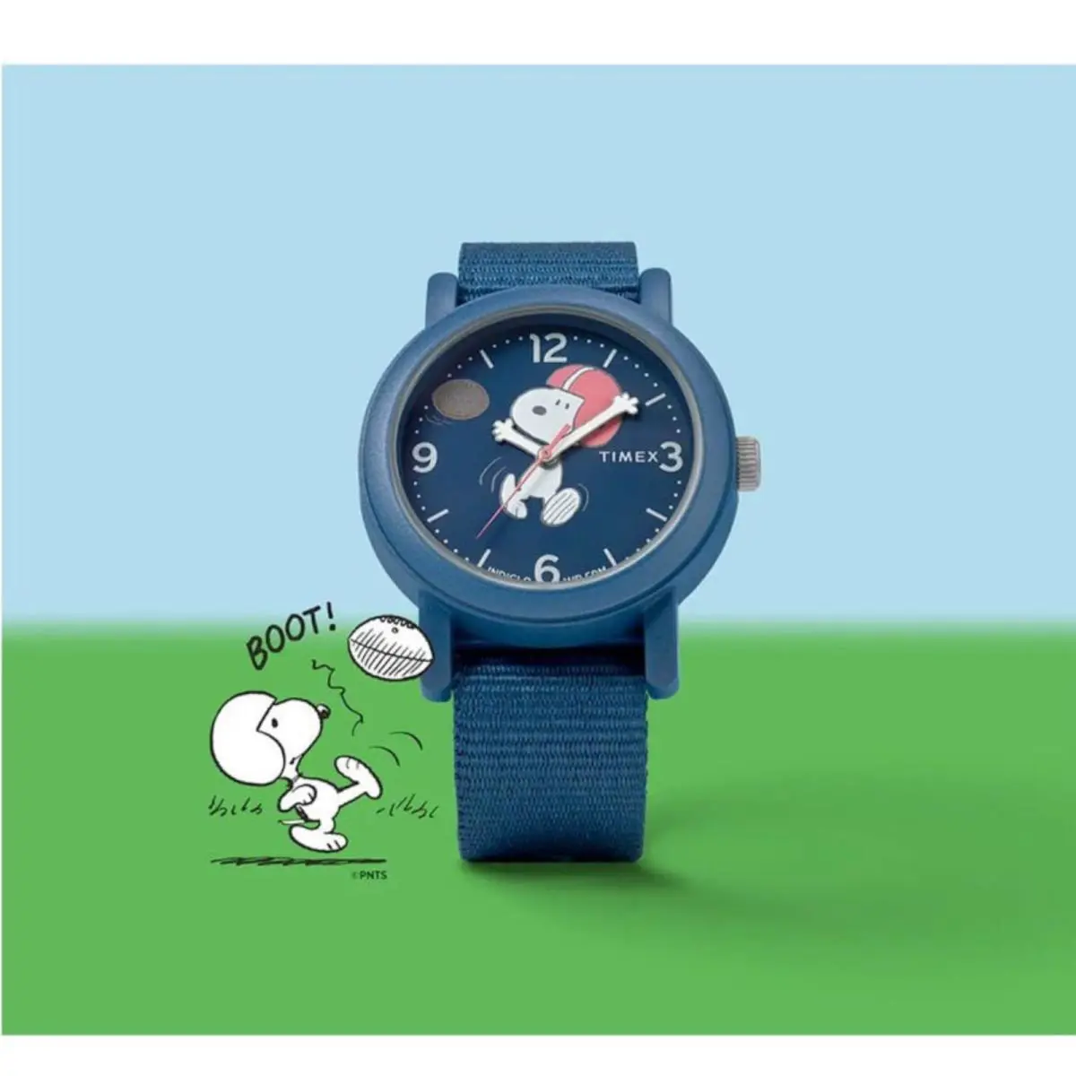 x Peanuts Football Camper Quartz Blue Dial Watch TW2W48500 by Timex