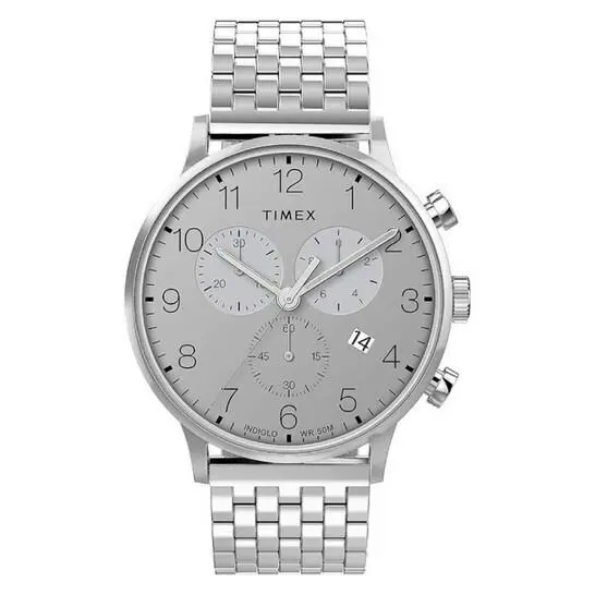 Timex Waterbury Classic Chronograph Quartz Silver Dial Men`s Watch TWH6Z1810