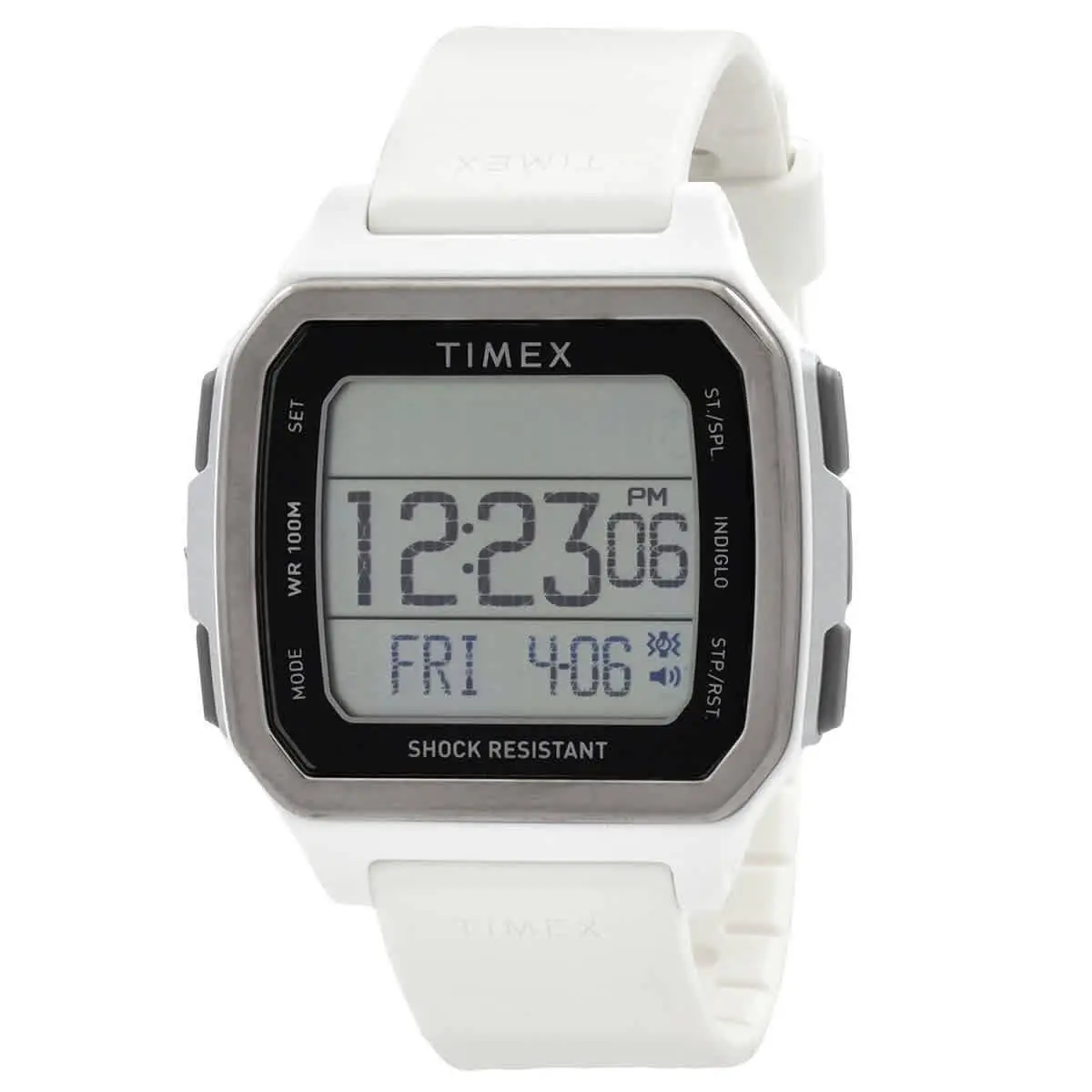 Timex Trend Command Urban Quartz Digital Grey Dial Men`s Watch TW5M29100 - Dial: Grey, Band: White, Bezel: White