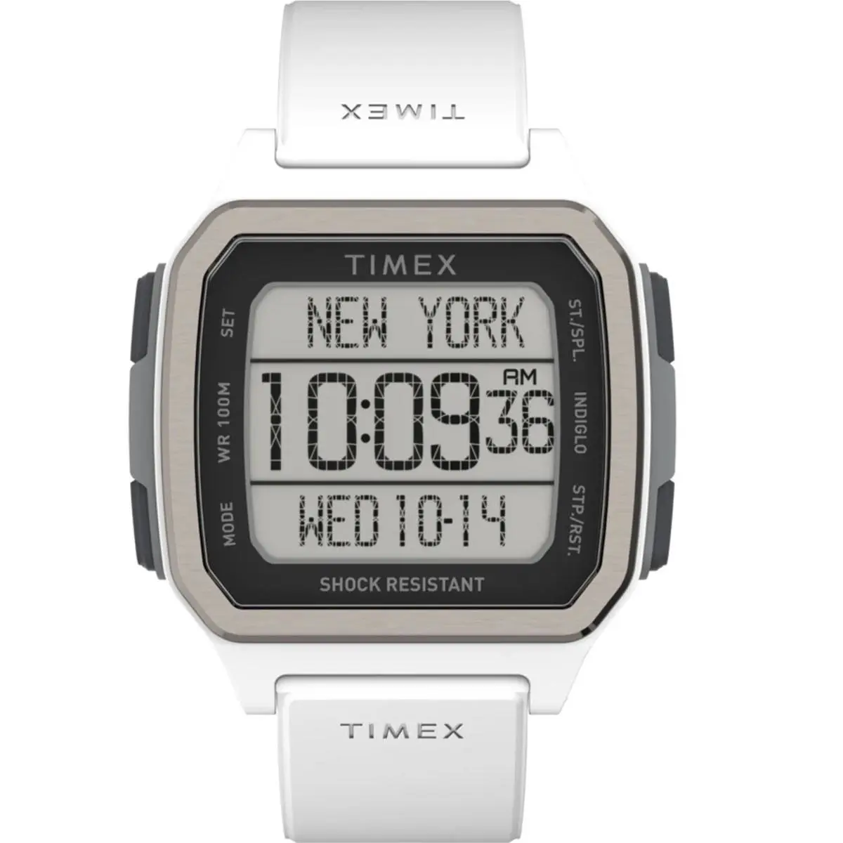 Timex Men`s Watch Command Urban Digital Grey Dial White Rubber Strap TW5M29100 - Dial: Grey, Band: White