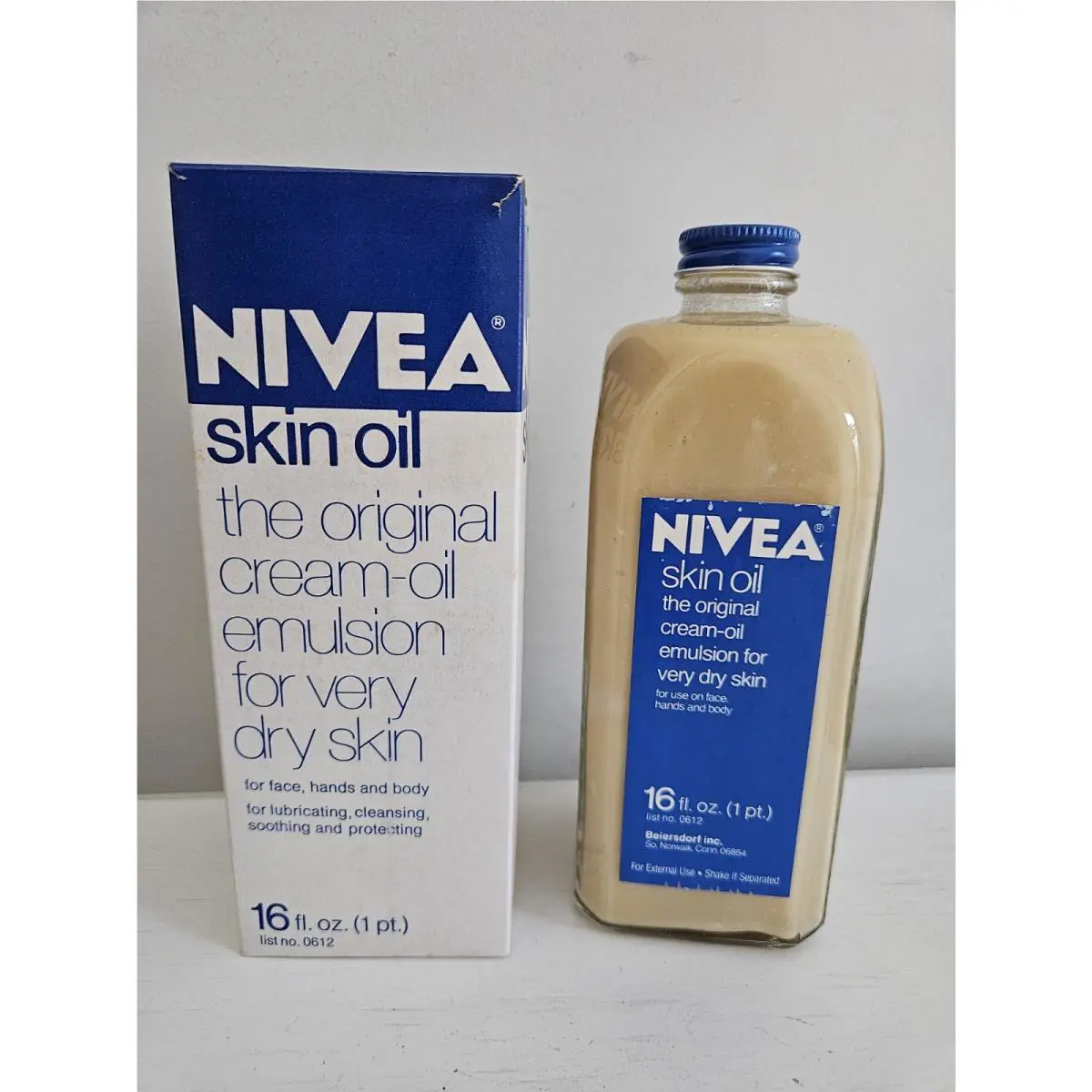 Vintage Nivea Skin Oil Cream-oil For Dry Skin Glass Bottle