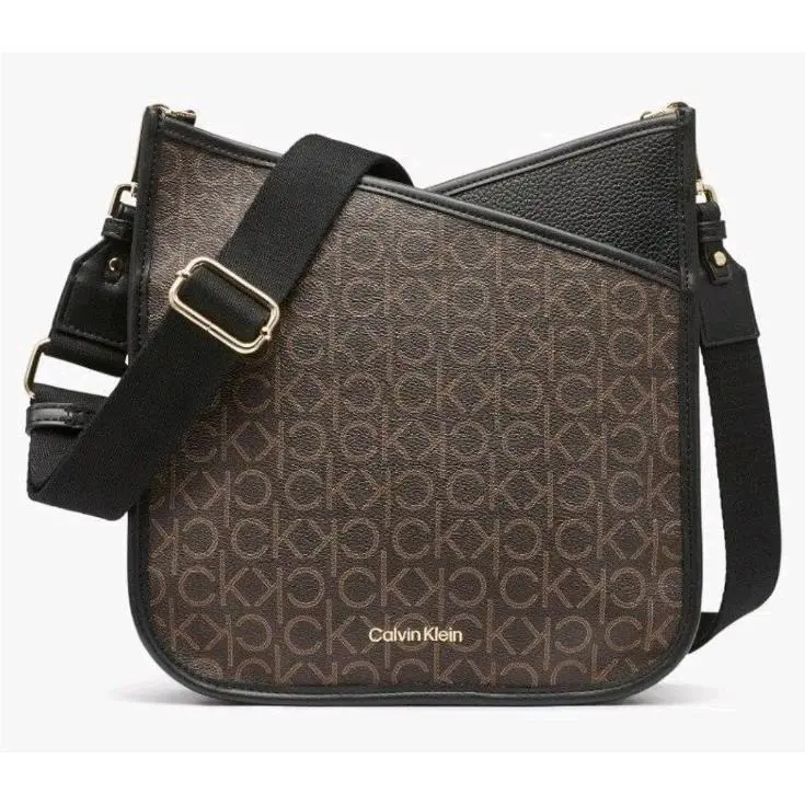 Calvin Klein Women`s Lyla North/south Crossbody Brown/khaki