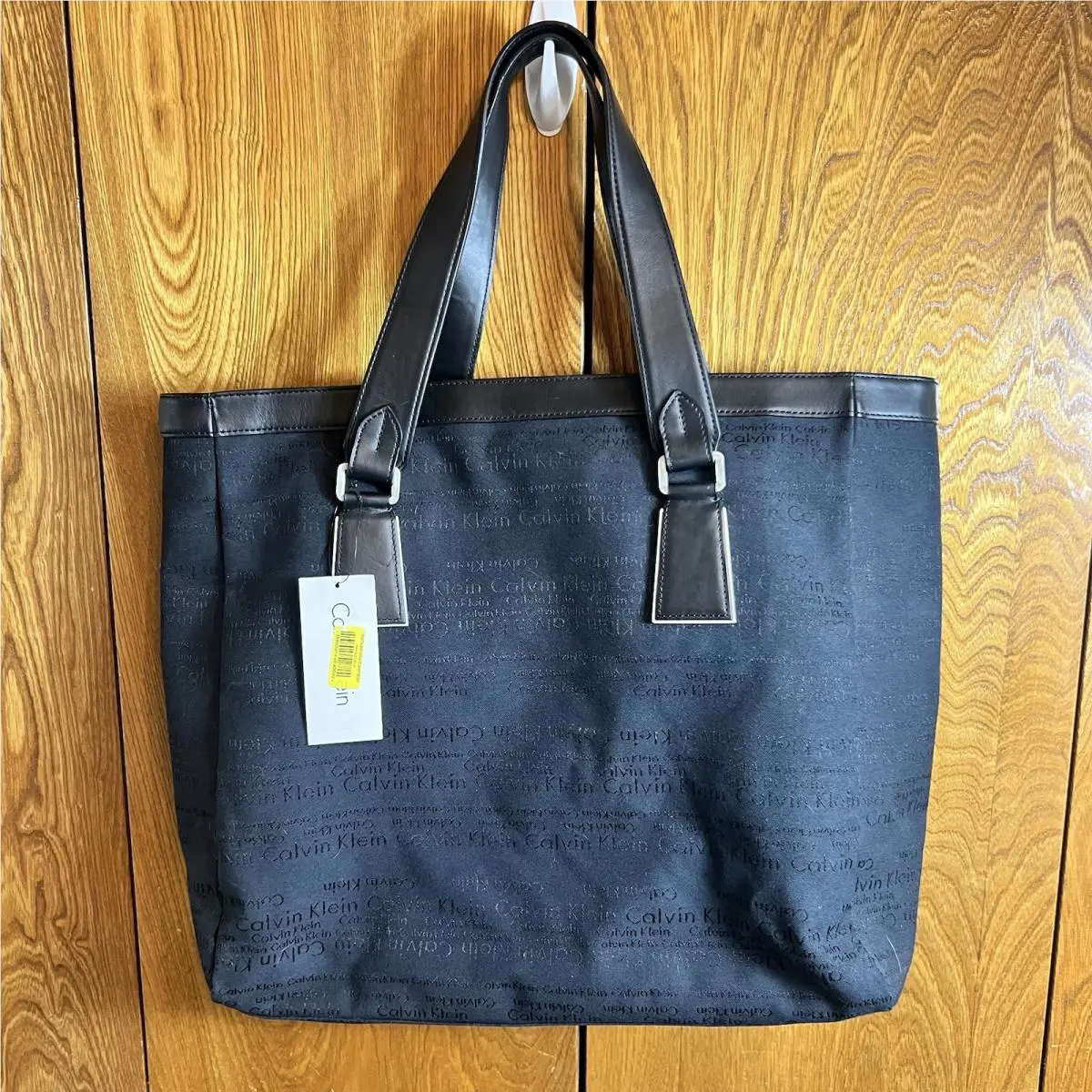 Calvin Klein Signature Tote Large Black Laptop Rare Retail