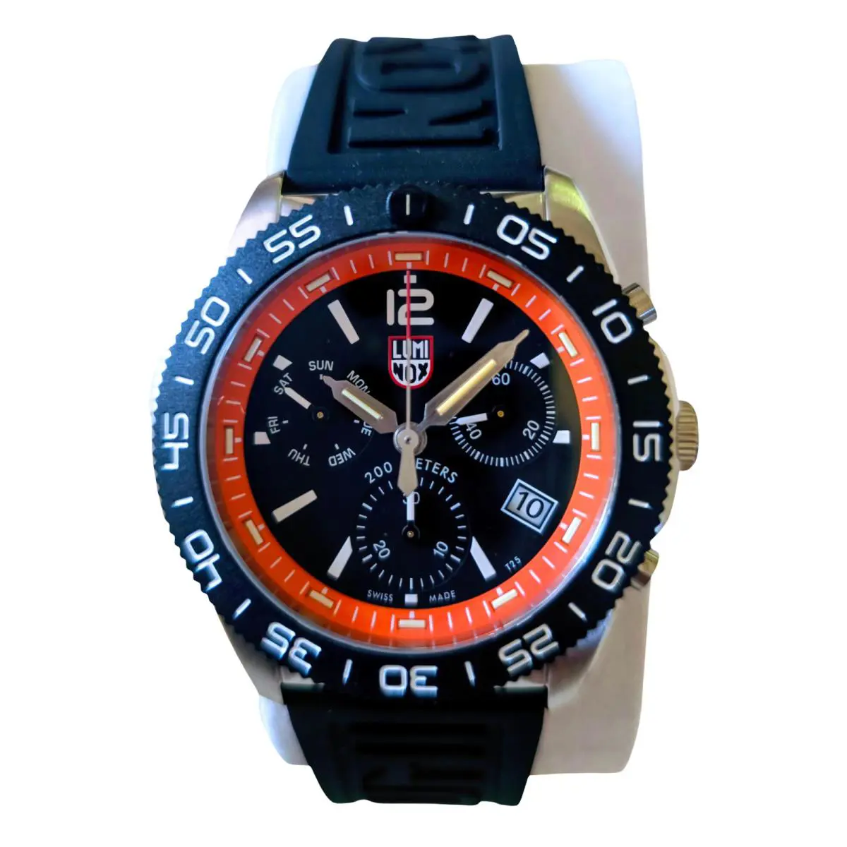 Luminox Pacific Diver Orange Sapphire Black Dial Chronograph Men`s Watch