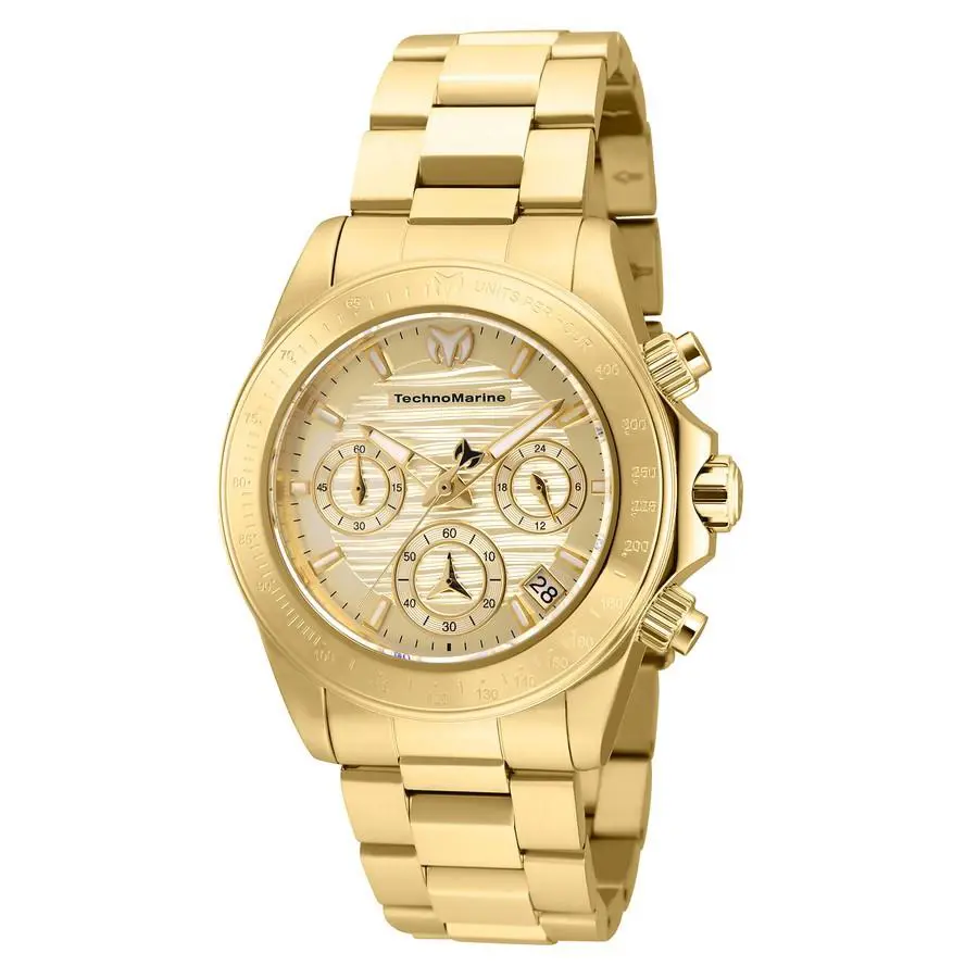 Technomarine Manta Chronograph Quartz Gold Dial Ladies Watch TM-219013