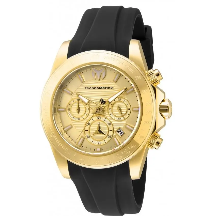 Technomarine Manta Ray Mens 42mm Black Silicone Sport Chrono Watch TM-219034 by TechnoMarine
