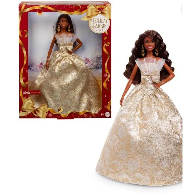 Barbie Signature Christmas Holiday Doll 2025 Collector African American Gold