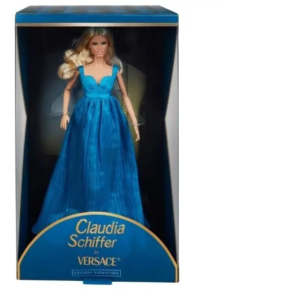 Claudia Schiffer Supermodel Barbie in Versace Gown Nrfb with Shipper HCB94