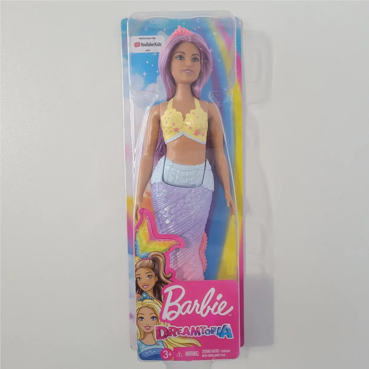 Barbie Dreamtopia Mermaid Curvy Doll Purple Hair Rainbow FXT09 Latina Rare