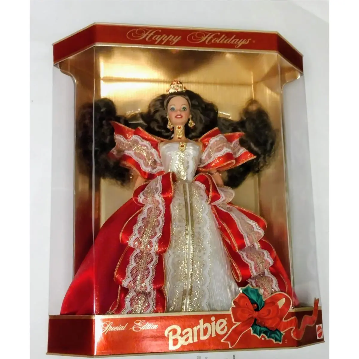 1997 Happy Holidays Barbie Doll Misprint Excellent CN