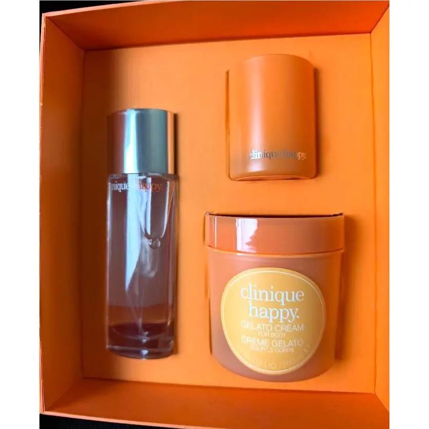 Clinique Happy Set: Perfume Spray 50mL Body Cream 200mL Candle 65g Rare
