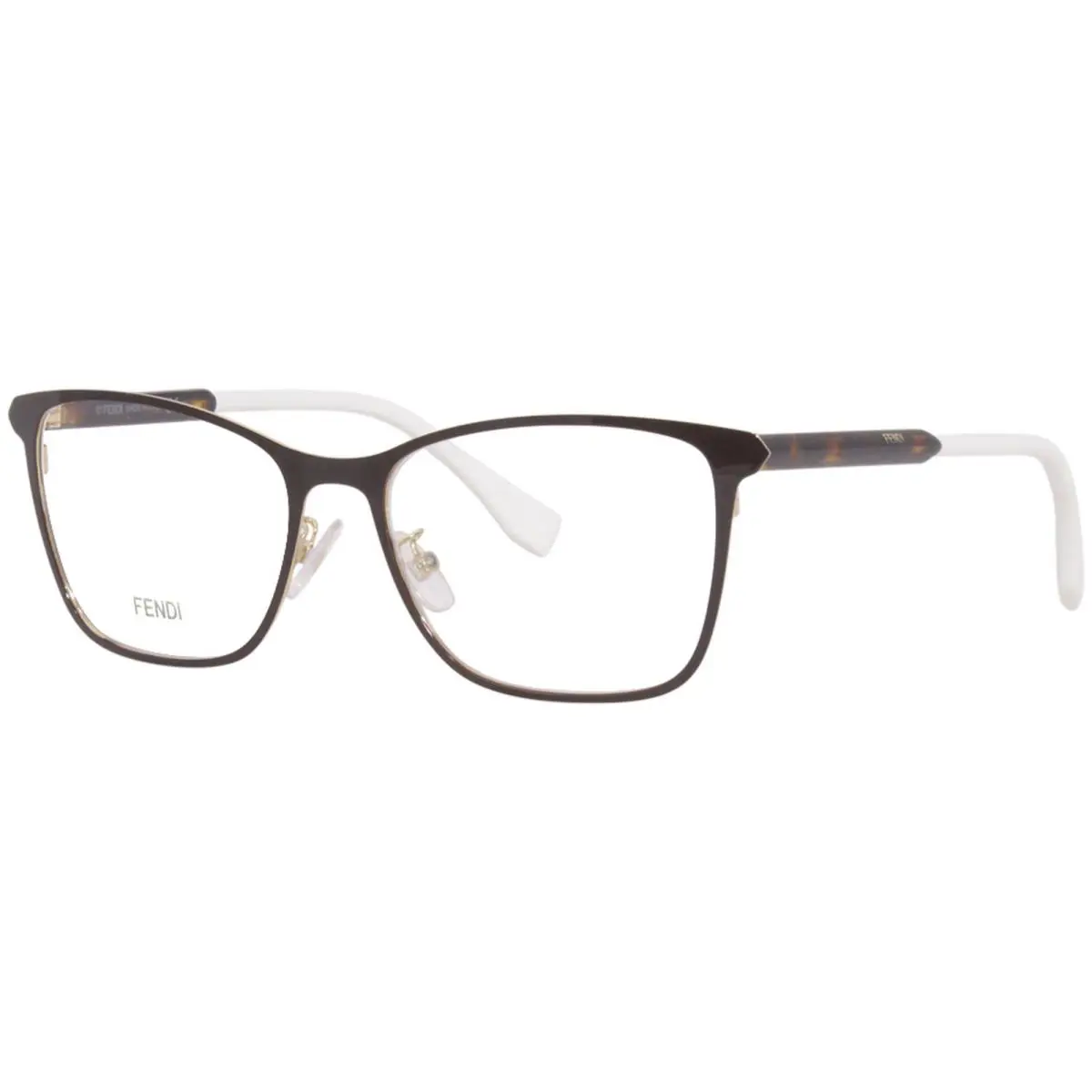 Fendi FF0456/F FG4 Eyeglasses Frame Women`s Brown/gold Fullrim Square Shape 55mm