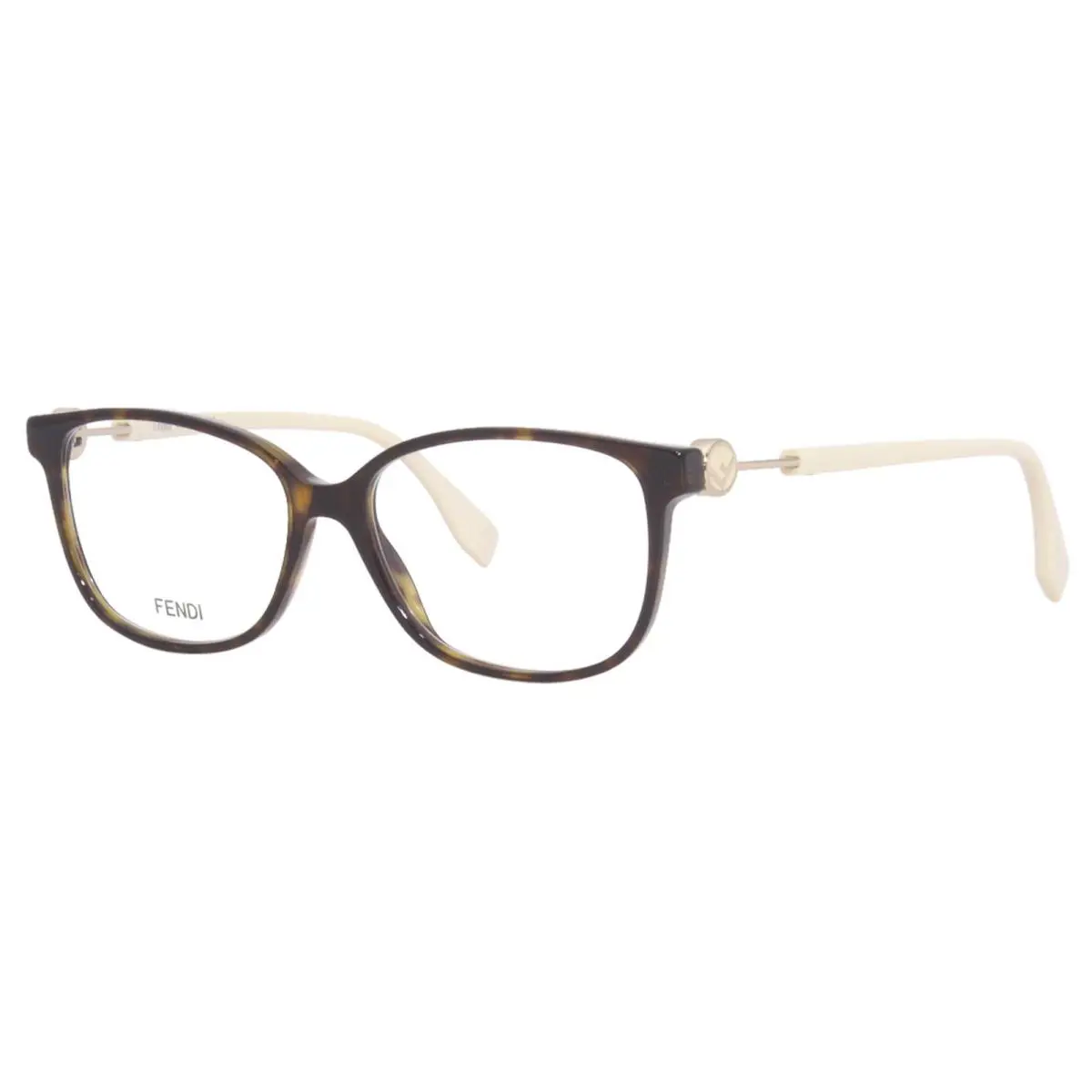 Fendi FF0346 C1H Eyeglasses Frame Women`s Havana/ivory Fullrim Square Shape 53mm