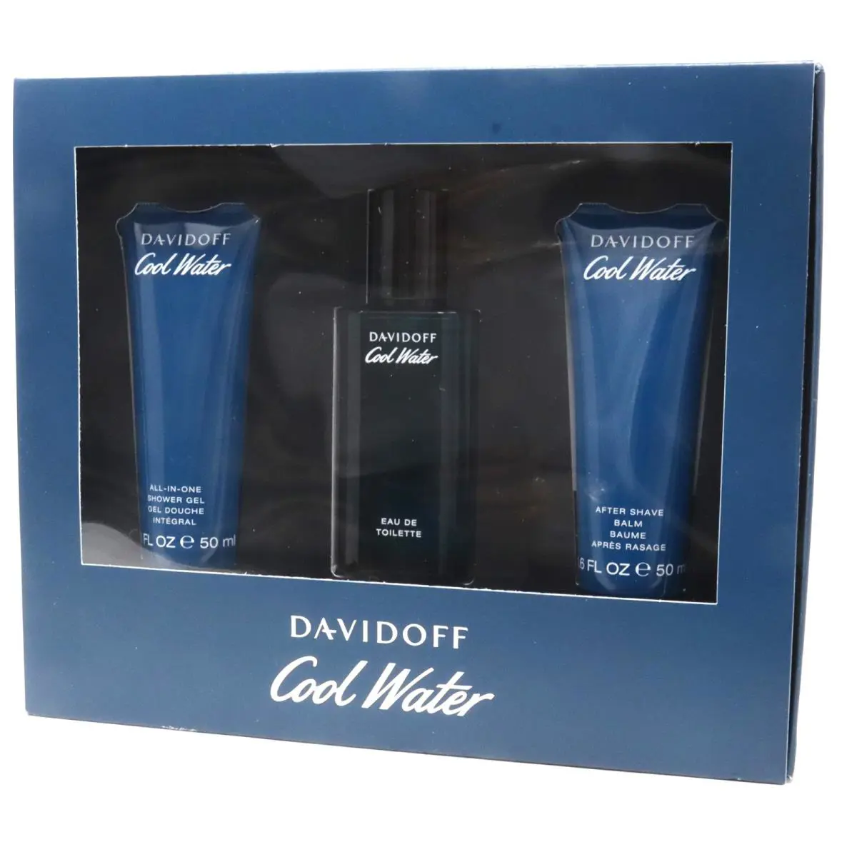 Davidoff Cool Water 3pc Gift Set For Men40ml Edt + 50ml SG + 50ml Asb