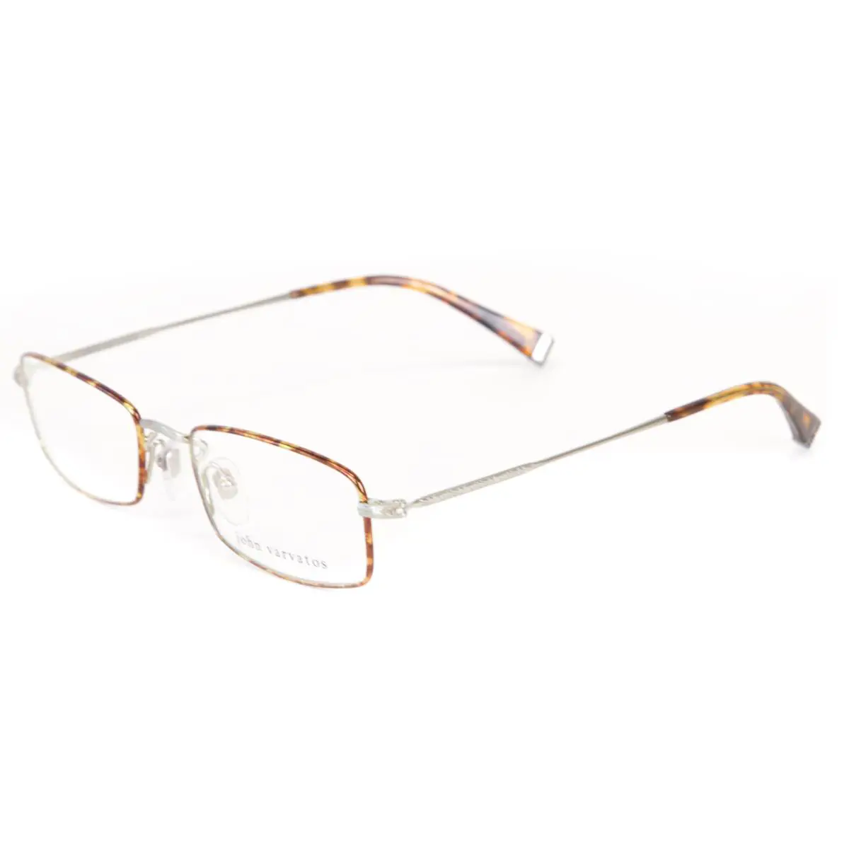 Men`s Rectangular Eyeglass Frames V139 Silver by John Varvatos