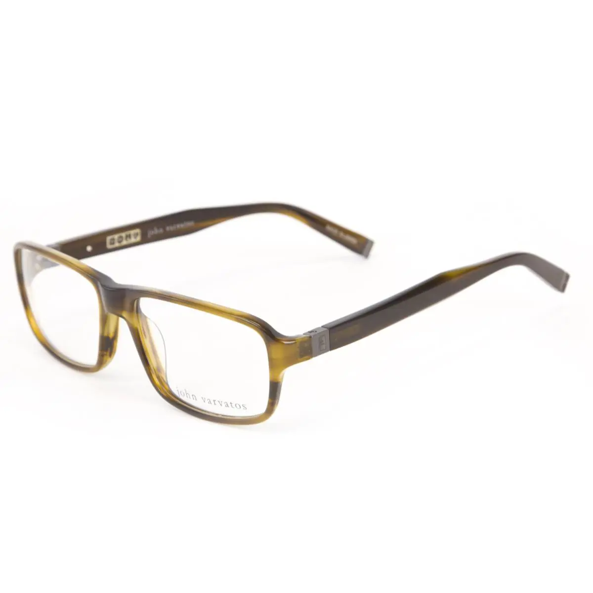 John Varvatos Men`s Olive Horn Base Curve Eyeglass Frames V340