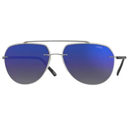 Silhouette Sunglasses 8719 6660 Ring 59-17-140 Grey Blue Mirror 8719/75-6660