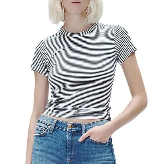 Rag Bone L20038 Womens Black/white Luca Stripe Baby T-shirt Size XS