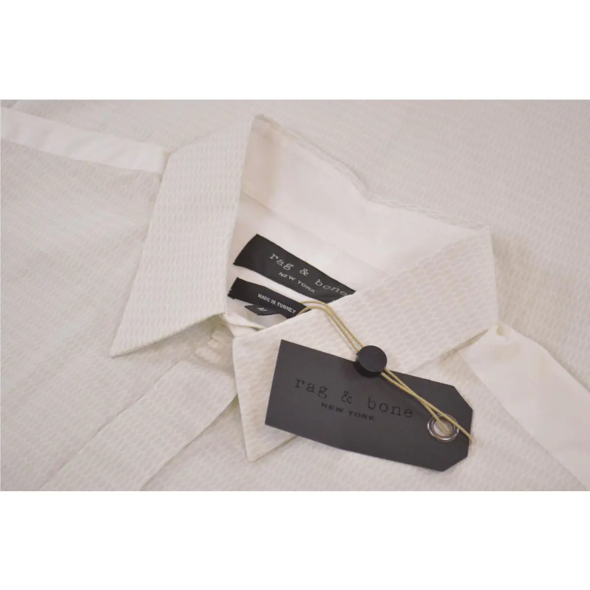 Rag Bone Size Medium Dress Shirt in White Cream Andover