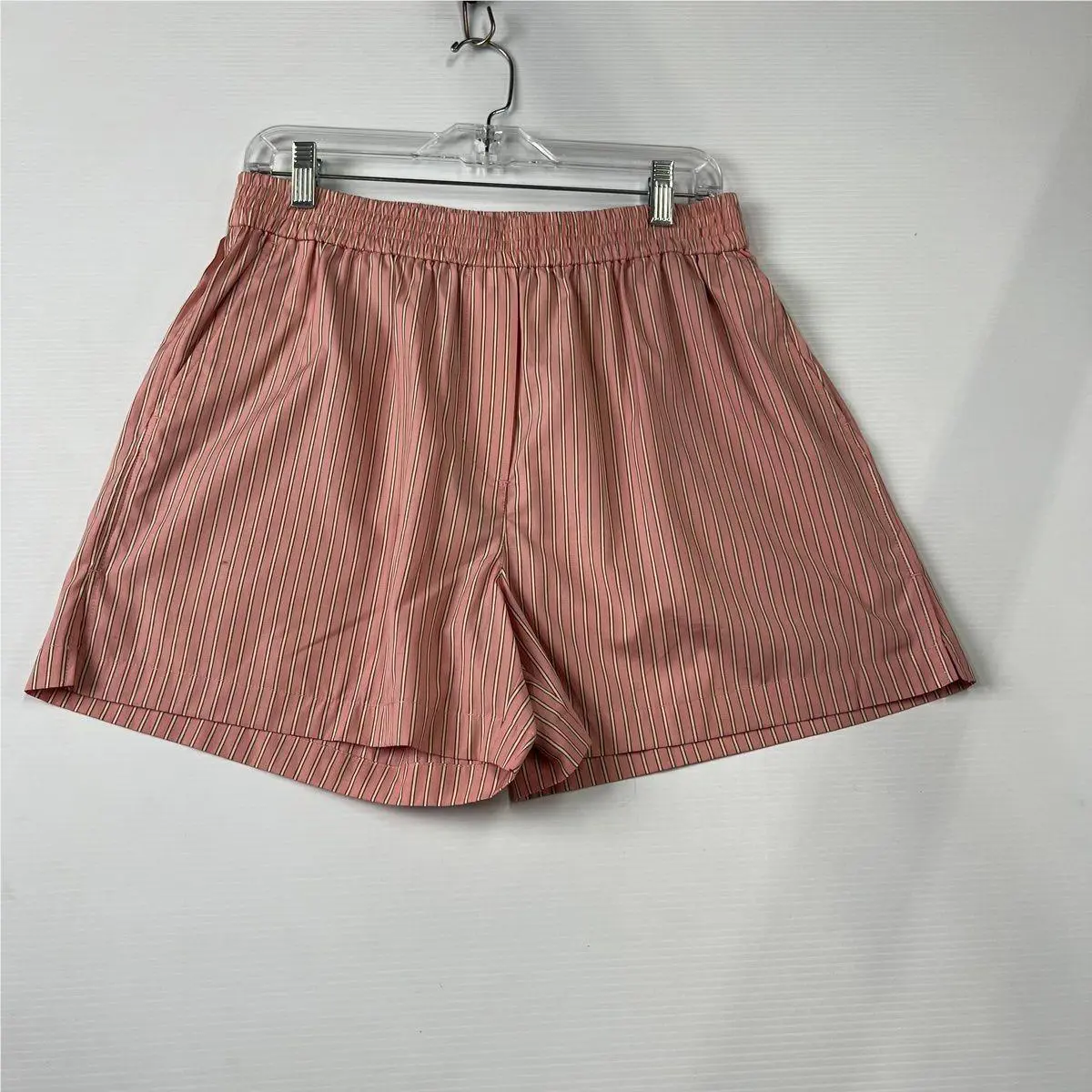 Rag Bone Emma Striped Poplin Shorts Women`s Size S Blush Stripe
