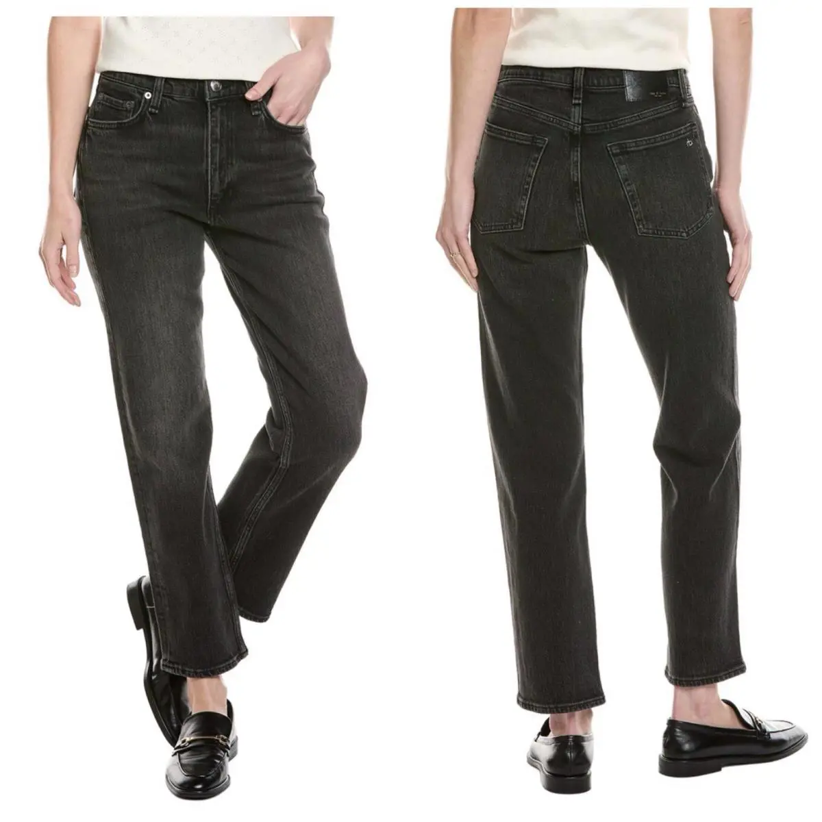 Rag Bone The Harlow Mid- Rise Ankle Straight In Cinder Size: 23