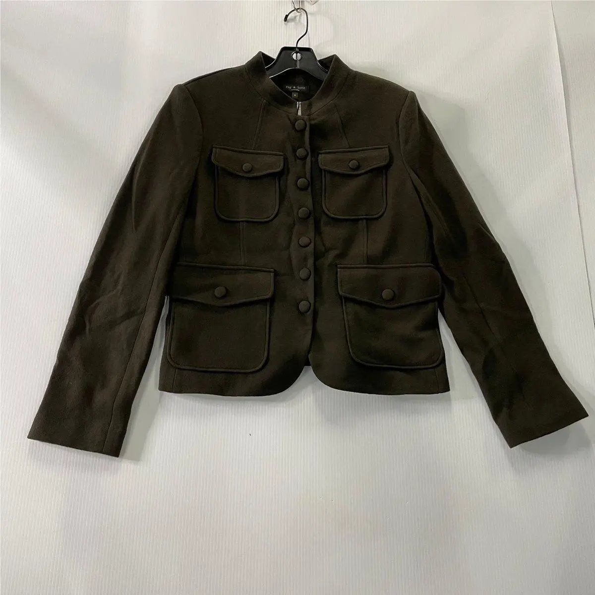 Rag Bone Mercer Japanese Wool Blazer Women`s Size 6 Army