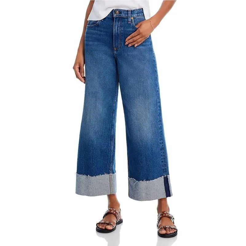 Rag Bone Andi High Rise Wide Leg Jeans Women`s 30 Clover Belt Loops 5 Pockets