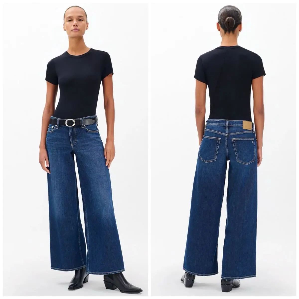 Rag Bone The Aiden Low Rise Wide Leg In Rhinebeck Size:31