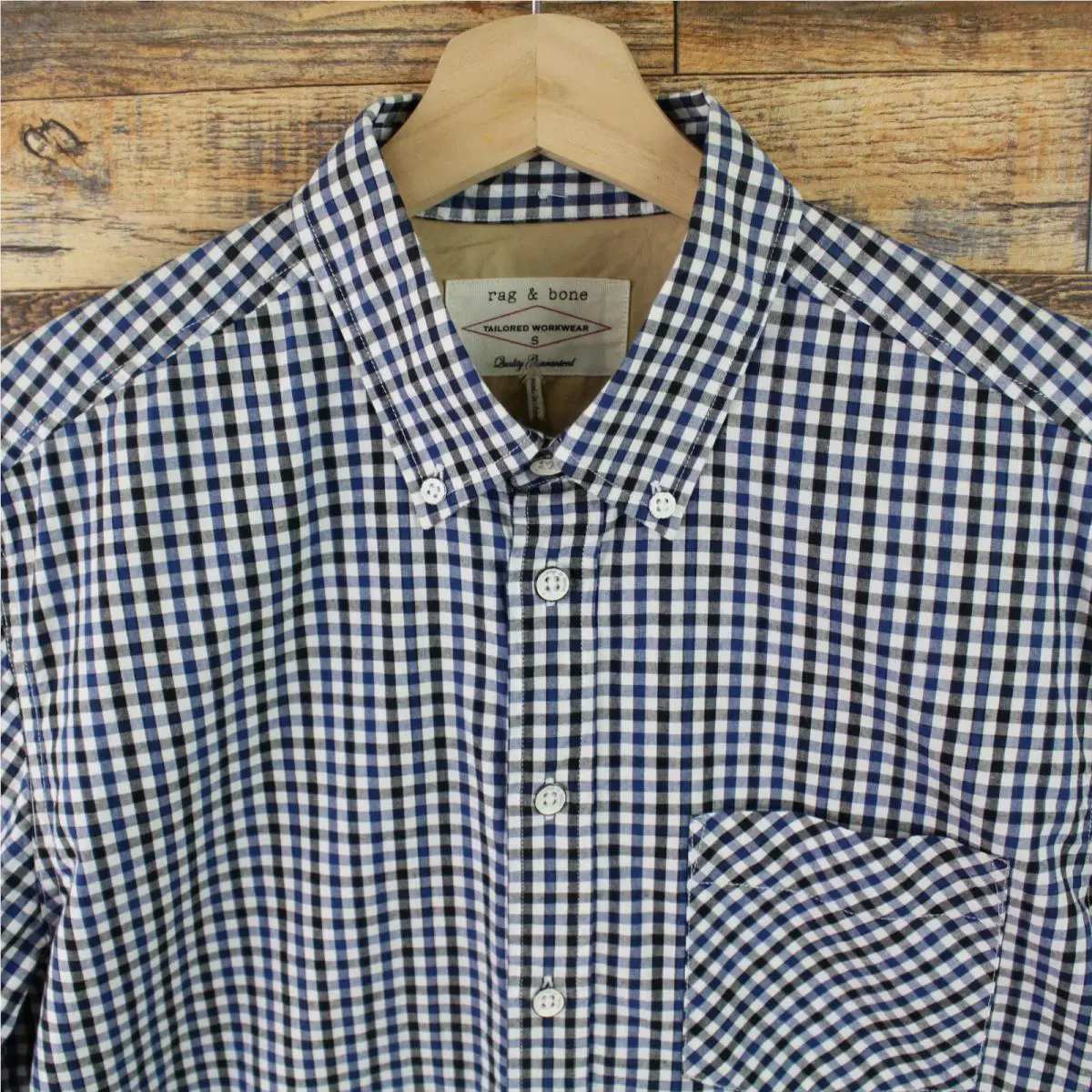 Rag Bone Mens Button Down Shirt Size S Plaid Cotton