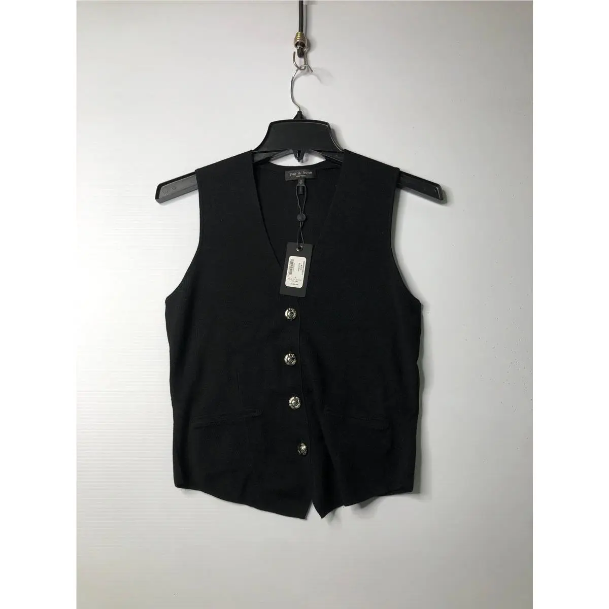 Rag Bone Ella Merino Wool-blend Sweater Vest Women`s Size S Black