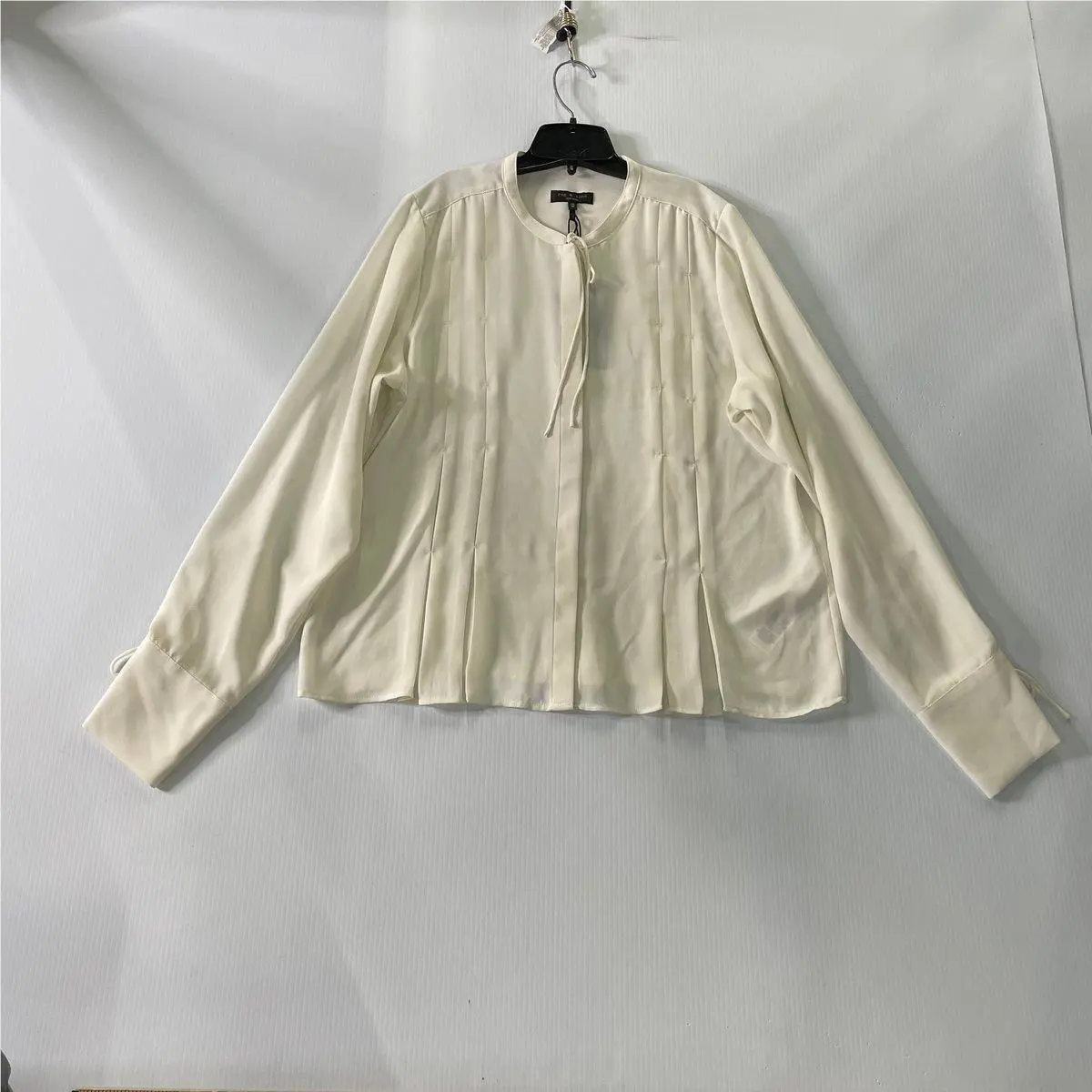 Rag Bone Arden Pleated Blouse Women`s Size M Ivory