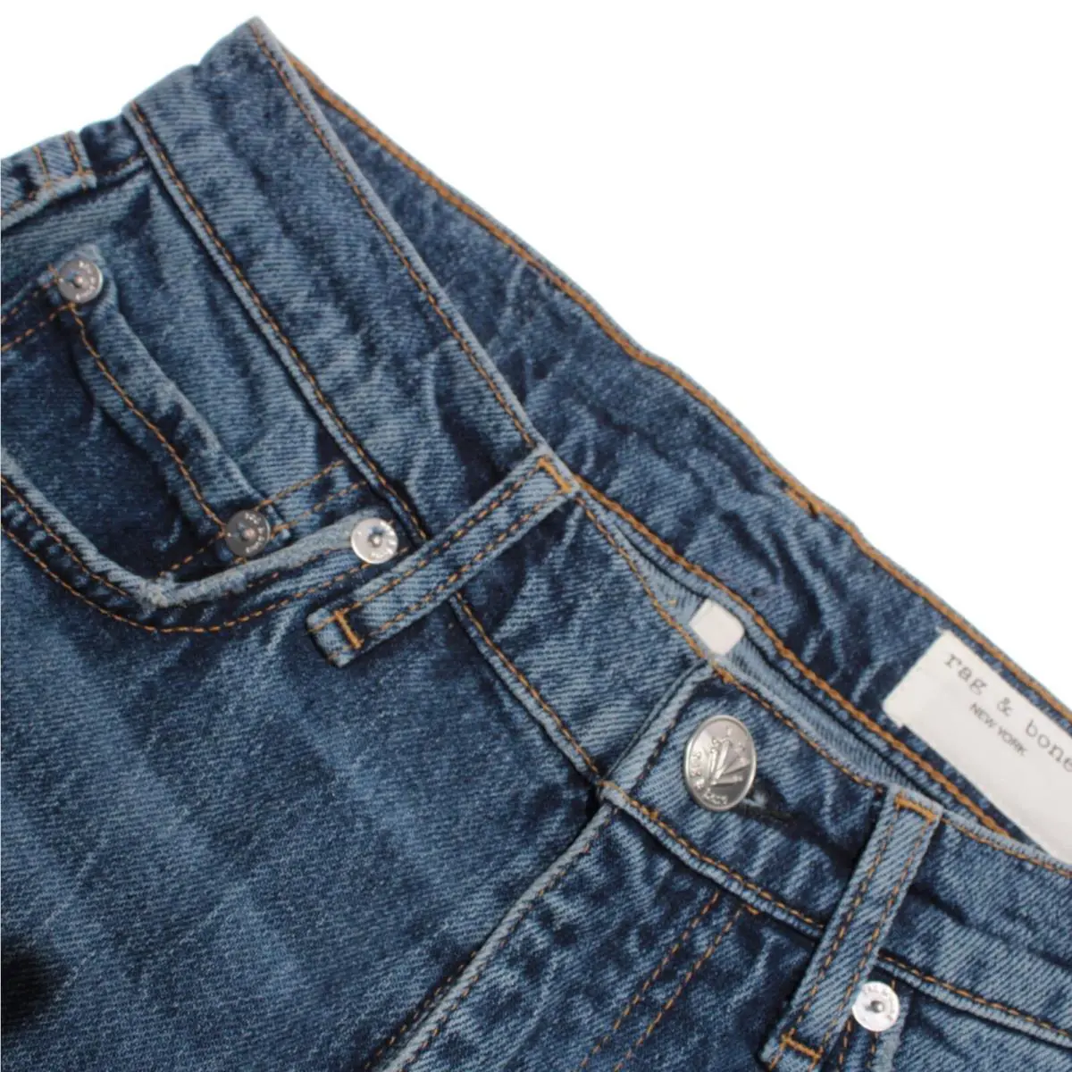 Rag Bone Jeans Size 24 US The Harlow Mid-rise In Kendra Blue Cotton Blend