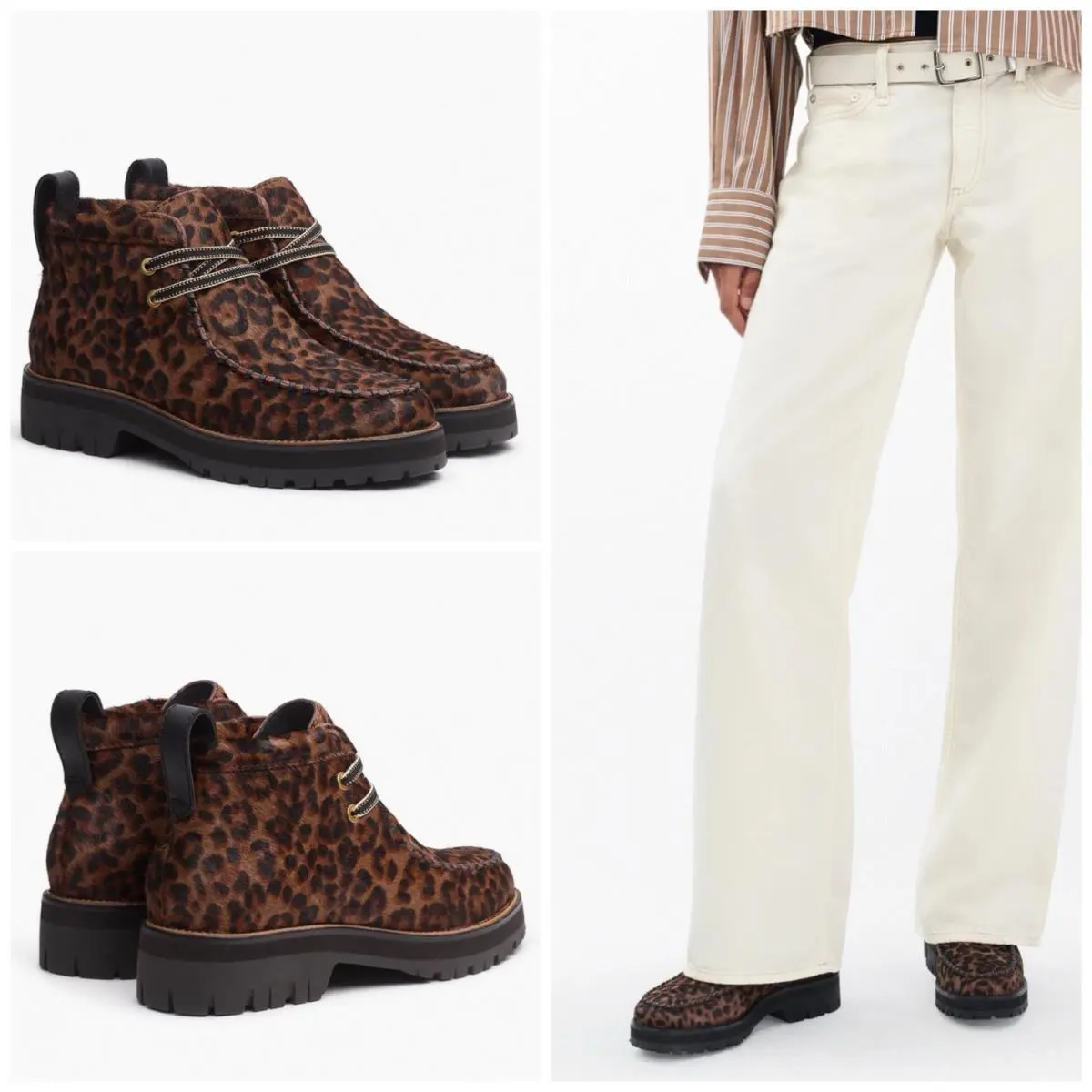 Rag Bone Cameron Moccasin Boot In Leopard Hair Calf Size:39 US 9