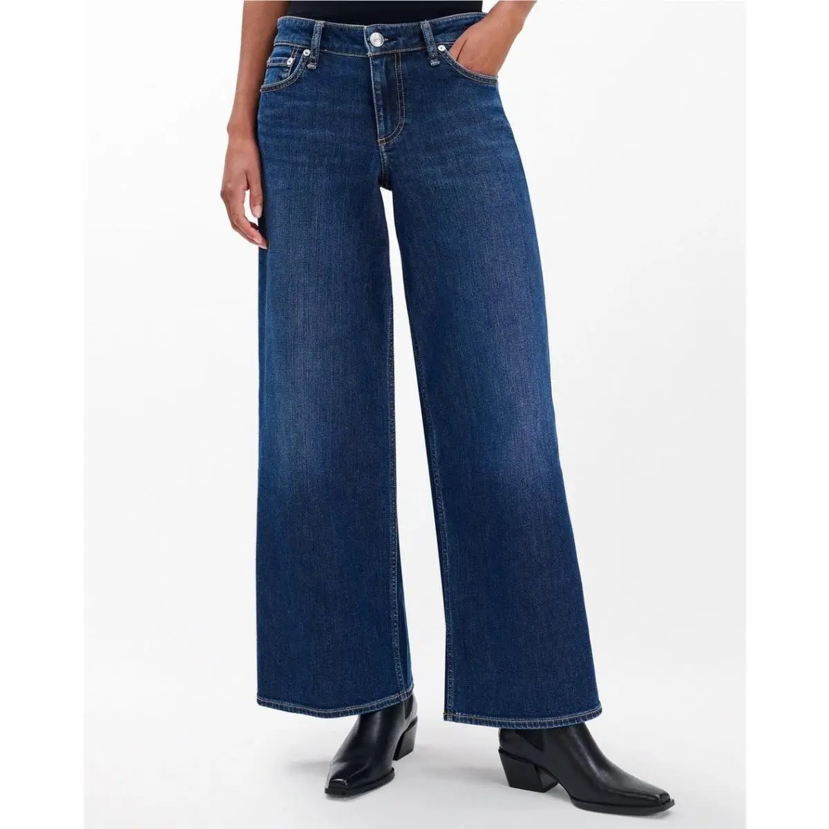 Rag Bone The Aiden Low Rise Wide Leg In Rhinebeck Size: 29