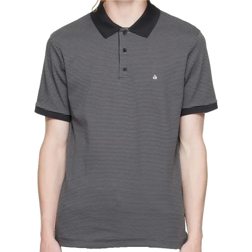 Rag Bone Szm Interlock Striped Short Sleeve Polo Black Multi