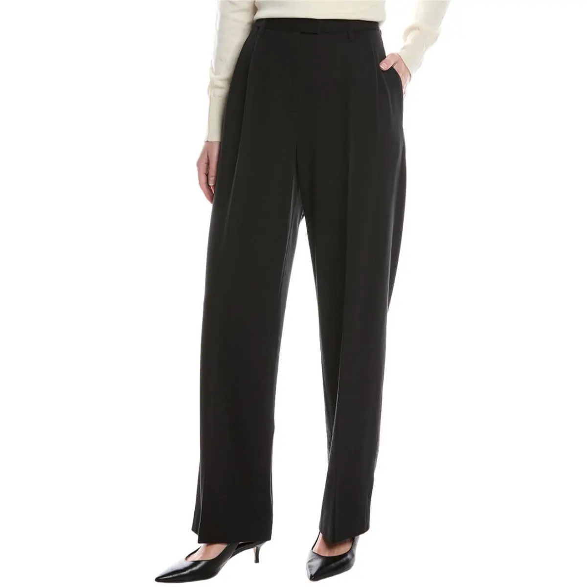Rag Bone XS Marina Pant Black Stretch Knit Pleated Classic Career Trouser