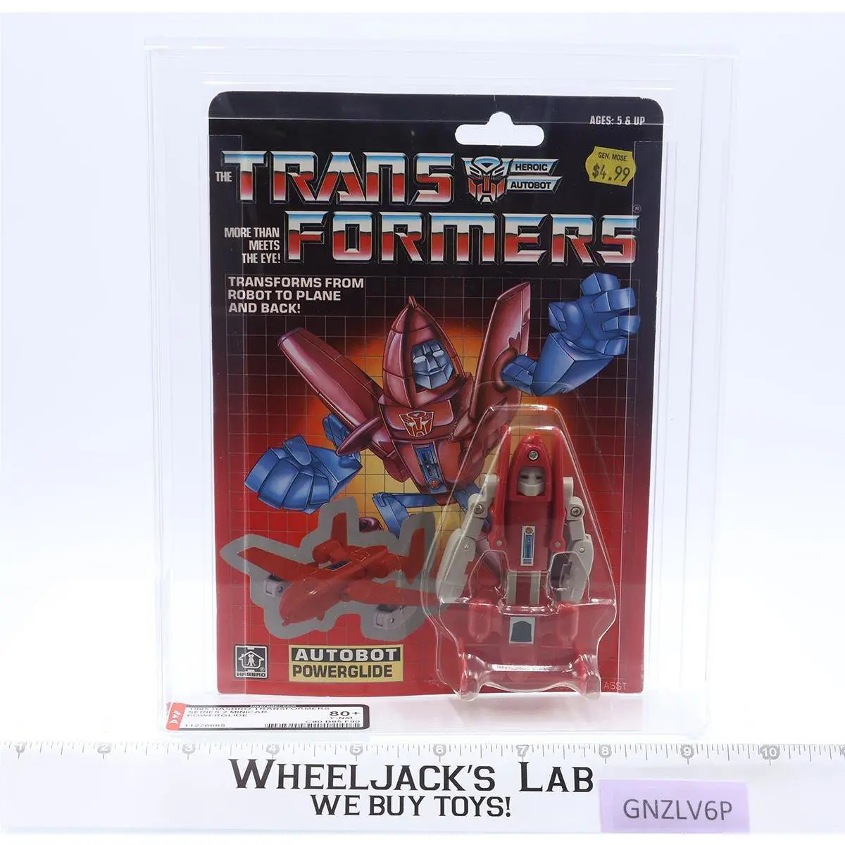 Powerglide Afa Graded 80+ 80/85/90 G1 Transformers 1985 Hasbro