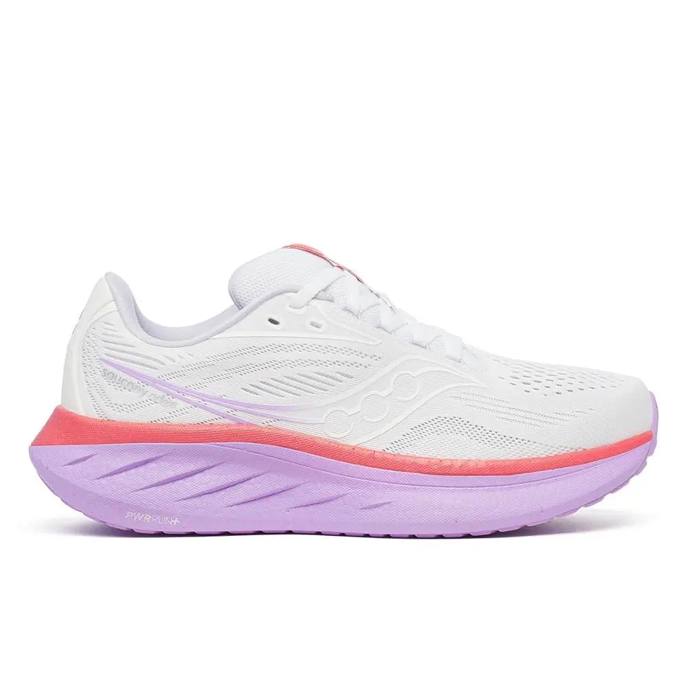 Saucony Women`s Ride 18 Sneaker White/coral 11 - White/Coral