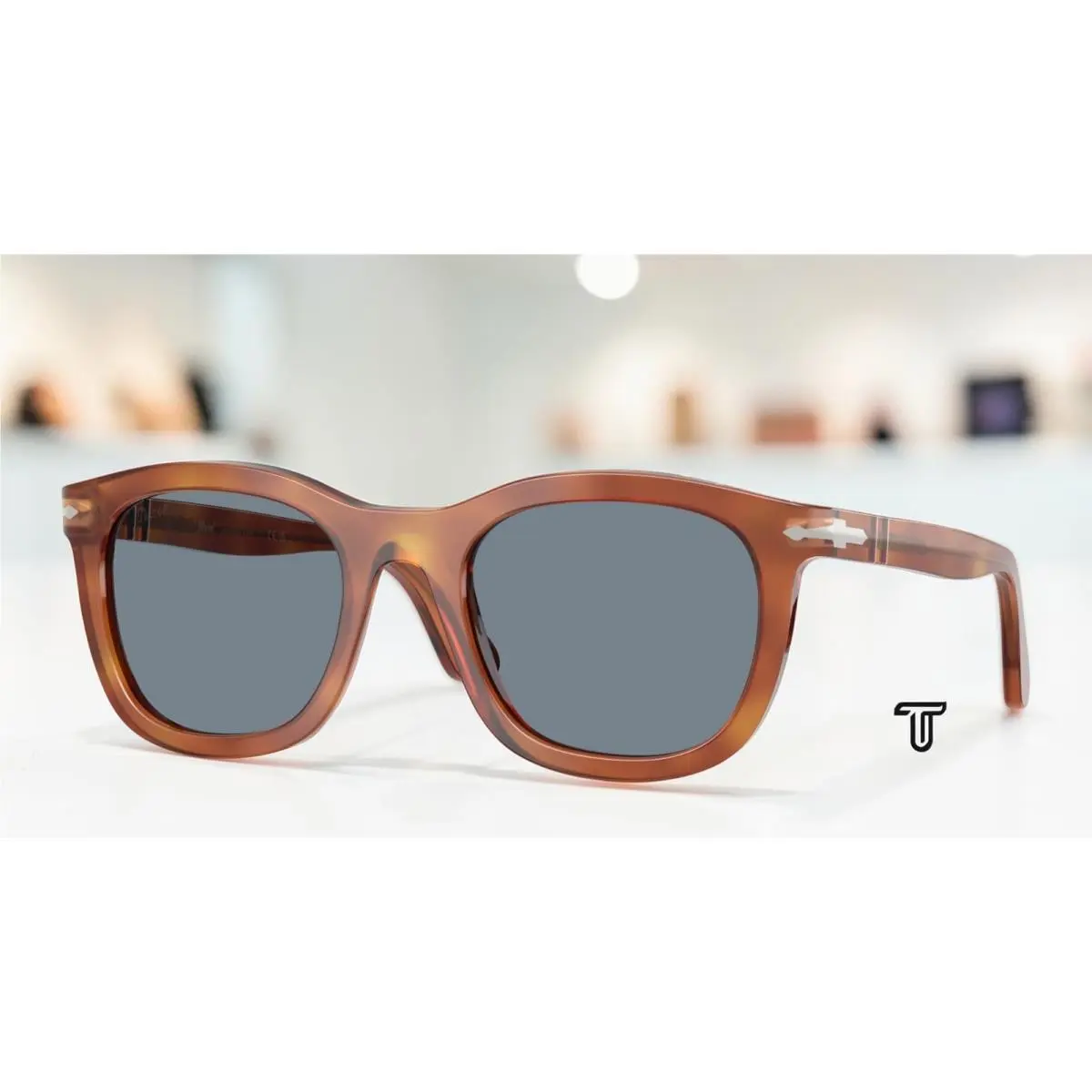PO3395S 96 56 Terra Di Siena Light Blue 52 mm Unisex Sunglasses by Persol