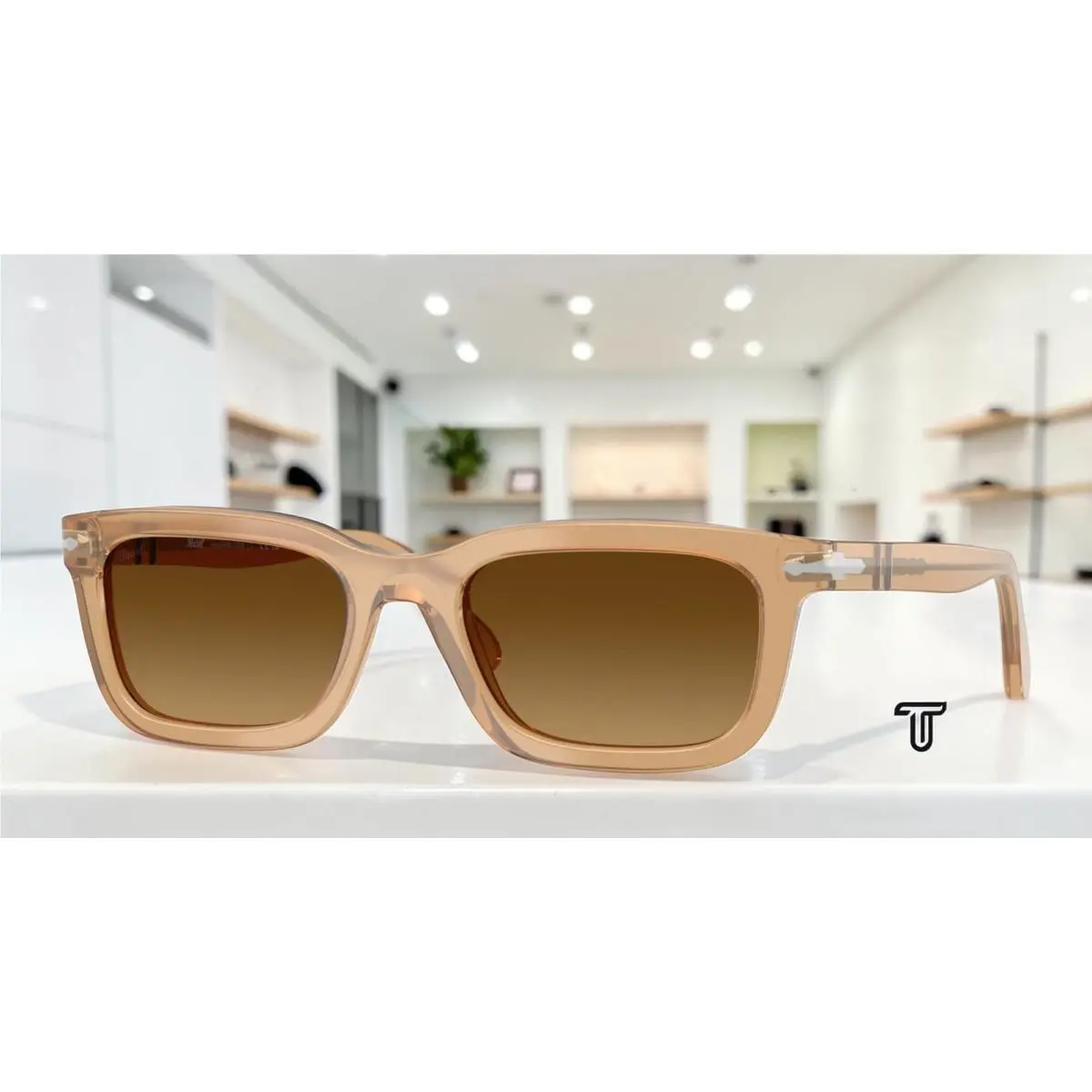 PO3396S 116985 Opal Beige Light Brown Gradient Brow 53mm Unisex Sunglass by Persol