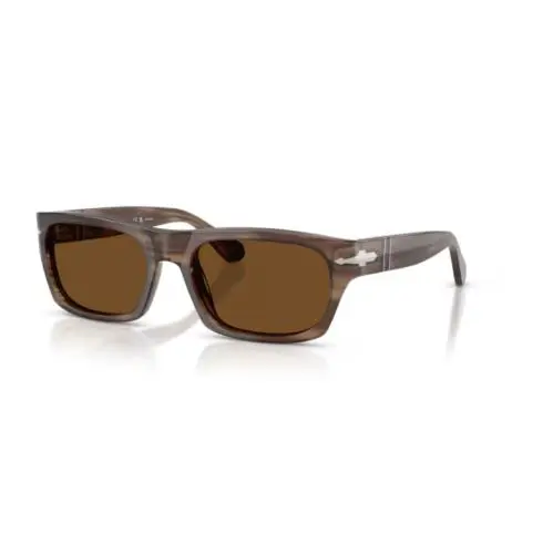0PO3398S 120857 Striped Brown/brown Polarized 55 mm Mens Sunglasses by Persol
