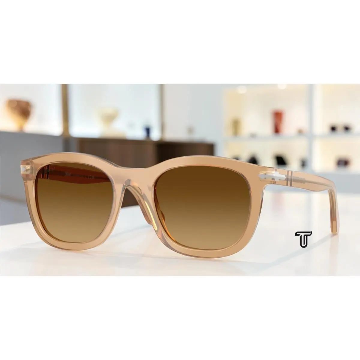 PO3395S 116985 Opal Beige Brown Gradient Dark Brow 52mm Unisex Sunglasses by Persol