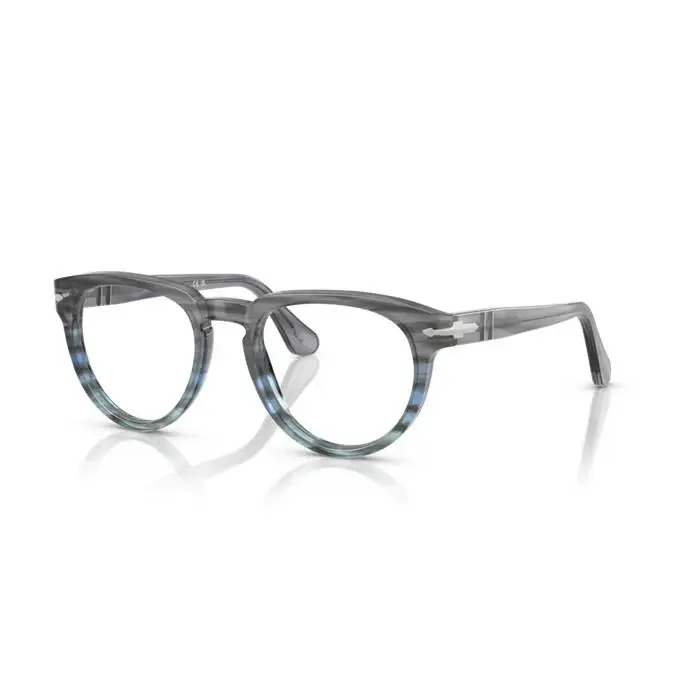 Persol 0PO3377V 1205 - Striped Grey/clear Lens 50mm Men`s Eyeglasses