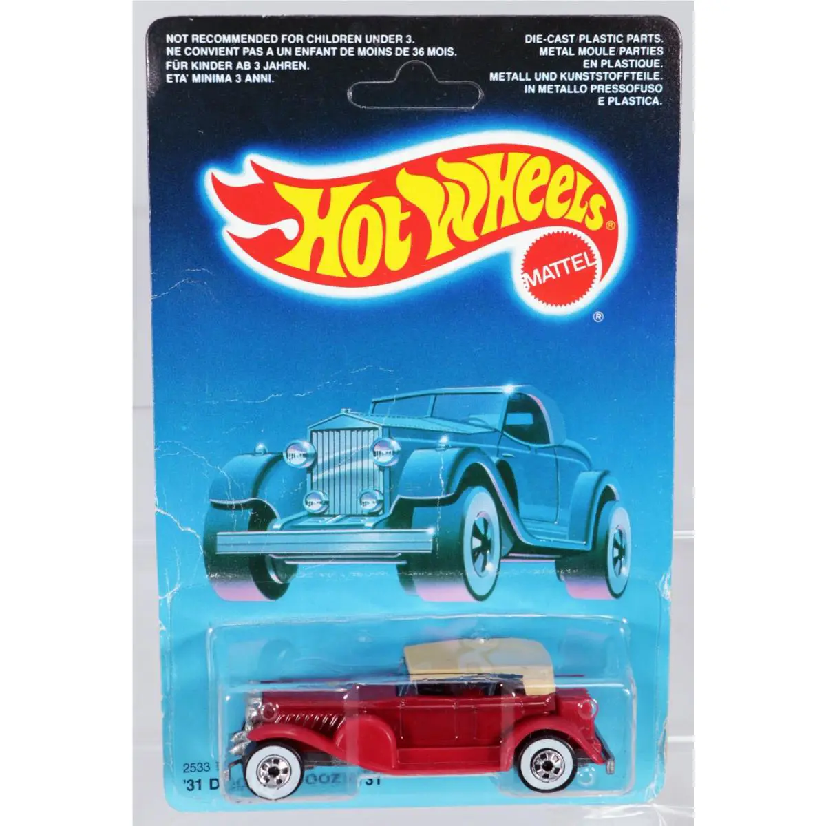Vintage Hot Wheels `31 Doozie Foreign Series - 2533 Nrfp 1987 Maroon 1:64