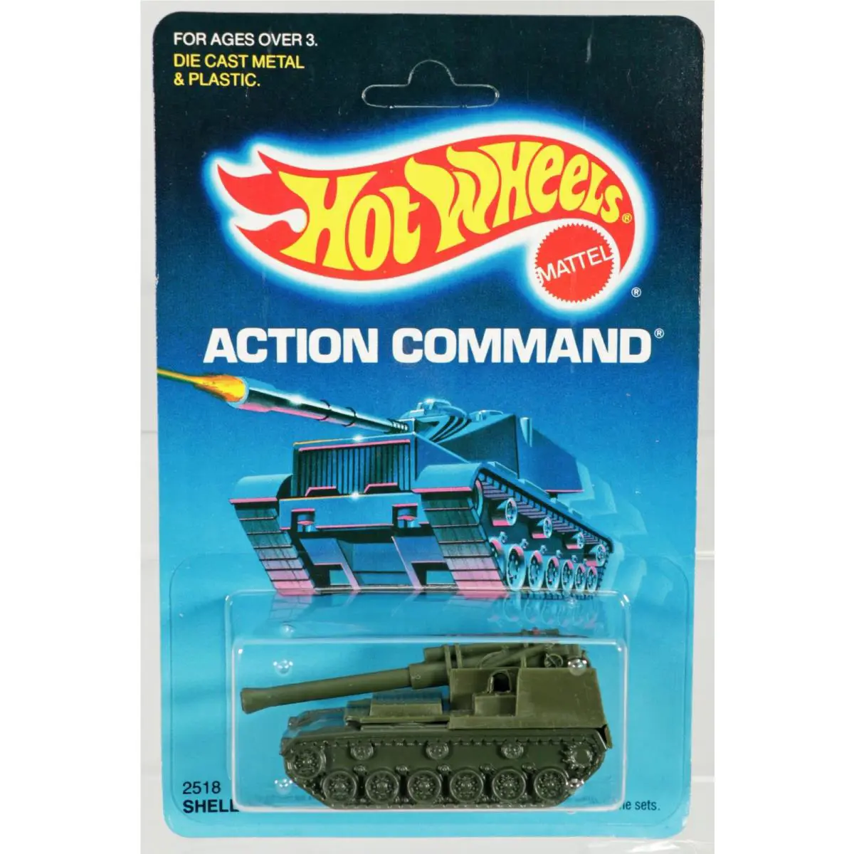 Vintage Hot Wheels Shell Shocker Action Command Series - 2518 Nrfp 1986 Olive