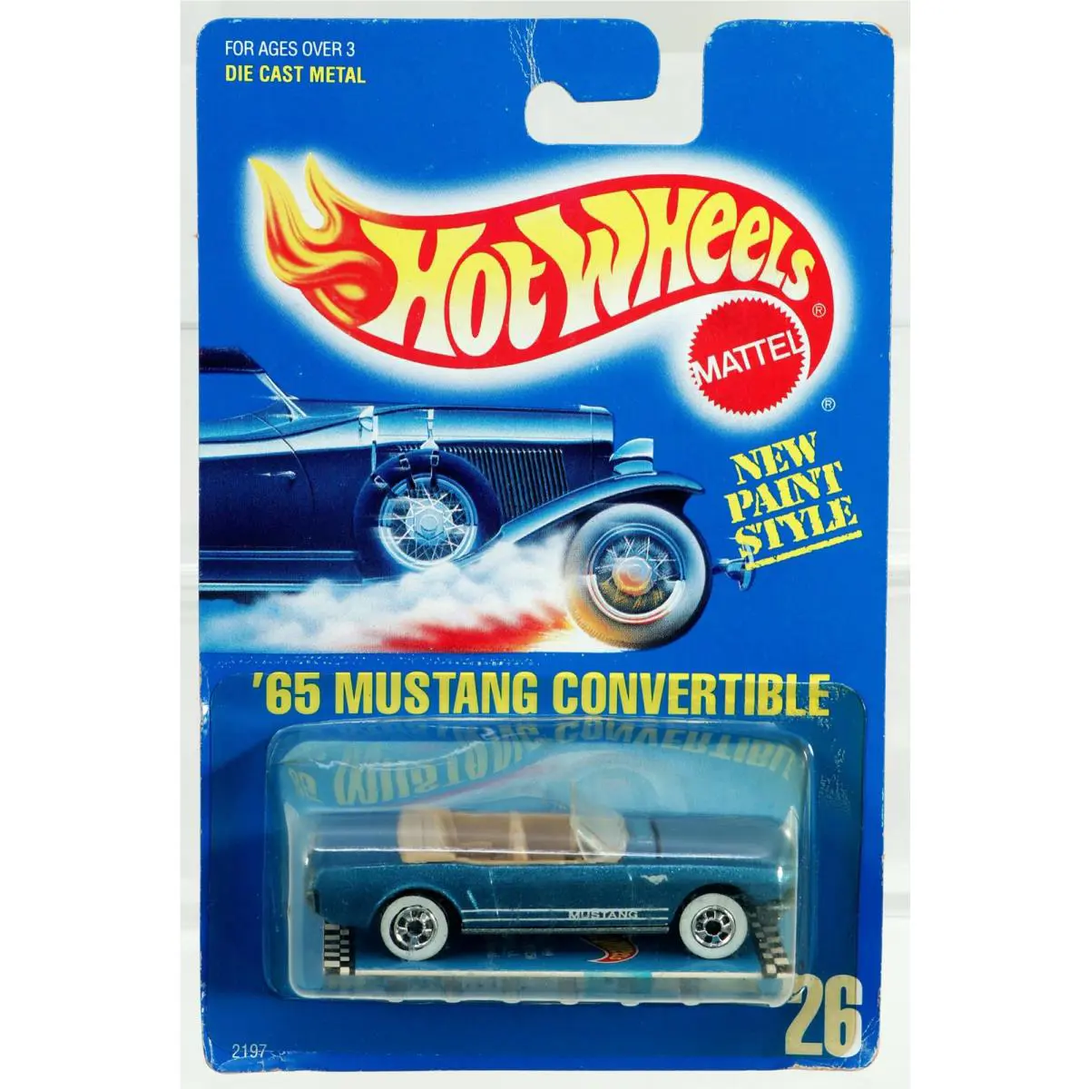 Hot Wheels `65 Mustang Convertible Paint Style Rare - 2197 Nrfp 1989 Blue