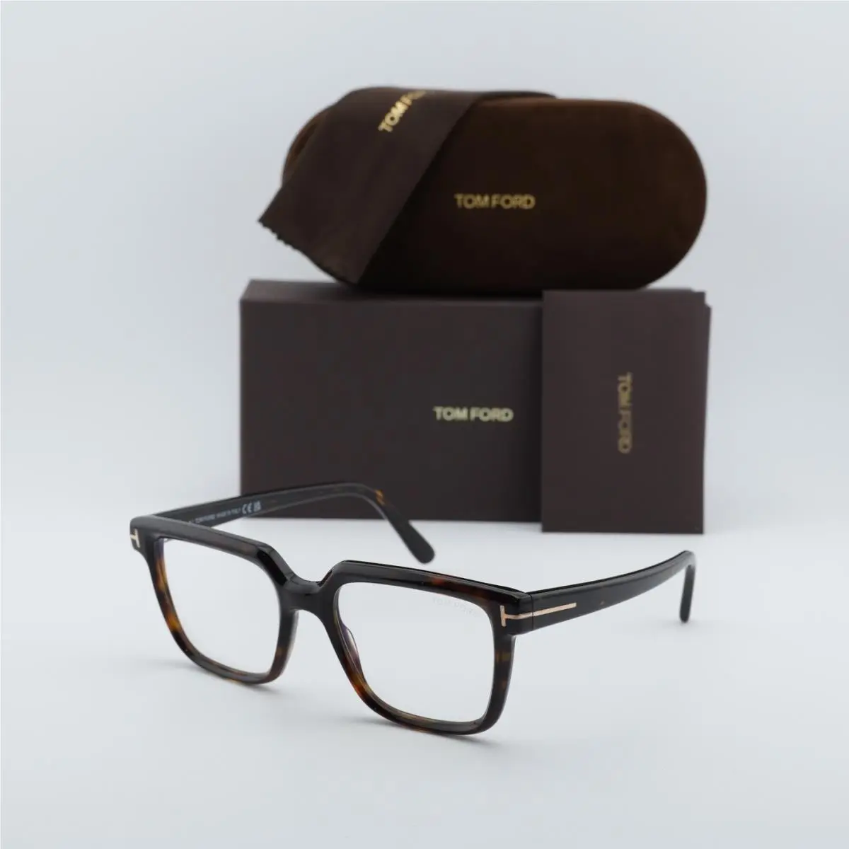 Tom Ford FT5889-B 052 Dark Havana/clear/blue-light Block Lens 53mm