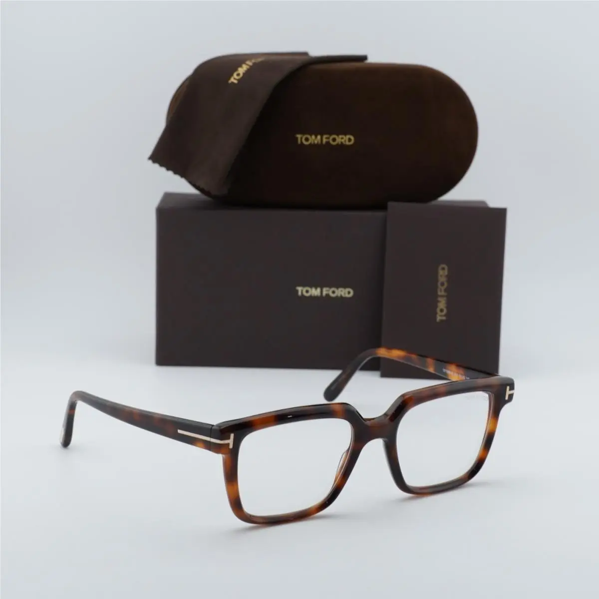 Tom Ford FT5889-B 053 Havana/clear/blue-light Block Lens 53mm Eyeglasses